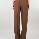 Pantaloni Cioccolato wide leg in misto lino RA6094T8823 90913 BLUGIRL 