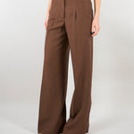 Pantaloni Cioccolato wide leg in misto lino RA6094T8823 90913 BLUGIRL 