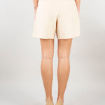 Shorts Crema in misto lino con ricami in pizzo RA6096T8823 P9545 BLUGIRL 