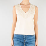 Top Crema in jersey con pizzo RA6152J5003 21406 BLUGIRL 
