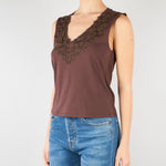 Top Cioccolato in jersey con pizzo RA6152J5003 90913 BLUGIRL 