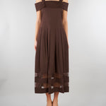 Abito midi Marrone in cotone e pizzo RA6154T544A 90913 BLUGIRL 