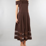 Abito midi Marrone in cotone e pizzo RA6154T544A 90913 BLUGIRL 