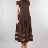 Abito midi Marrone in cotone e pizzo RA6154T544A 90913 BLUGIRL 