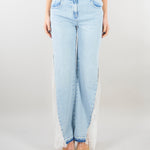 Jeans ampi in denim con pizzo RA6181D5009 77488 BLUGIRL 