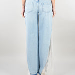 Jeans ampi in denim con pizzo RA6181D5009 77488 BLUGIRL 