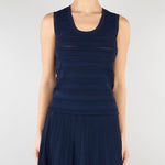 Top Blu in maglia di viscosa pointelle RA6187MA89R 93713 BLUGIRL 