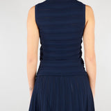 Top Blu in maglia di viscosa pointelle RA6187MA89R 93713 BLUGIRL 