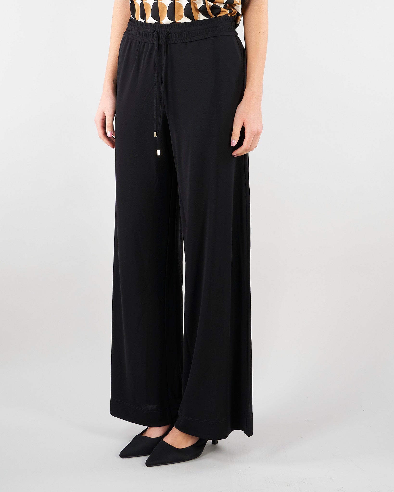 Pantalone Nero in jerey D2501100 01 CLIPS 
