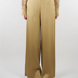 Pantalone Verde in satin wide leg E2259420 30 CLIPS 