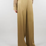 Pantalone Verde in satin wide leg E2259420 30 CLIPS 