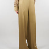 Pantalone Verde in satin wide leg E2259420 30 CLIPS 