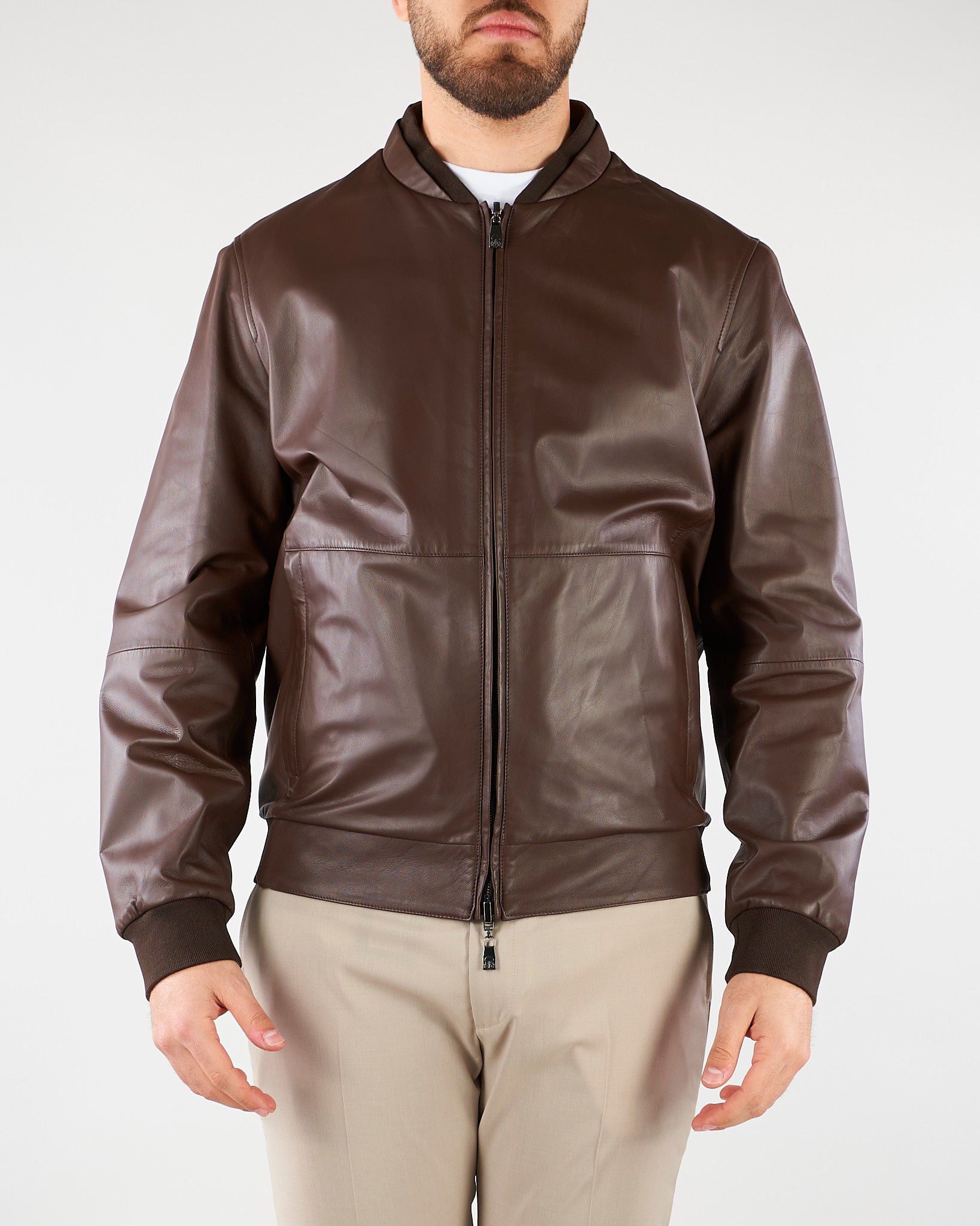 Giubbotto Moro in vera pelle reversibilie 27L5W32720175 30 CORNELIANI 