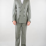 Abito Verde gessato doppiopetto 27NZ112767270 50 CORNELIANI 