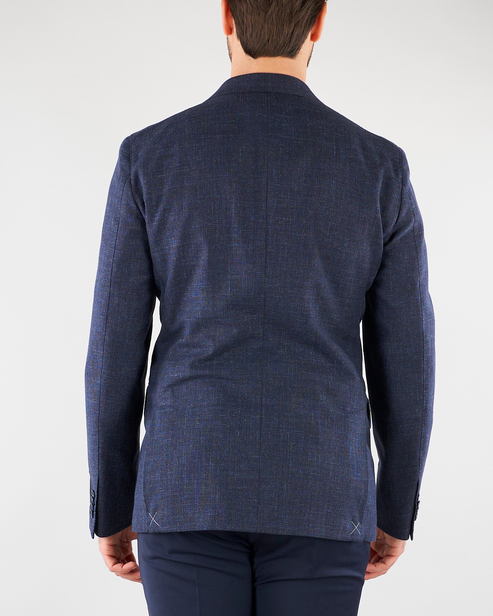 Giacca Blu microfantasia doppiopetto 27XZ932766905 01 CORNELIANI 