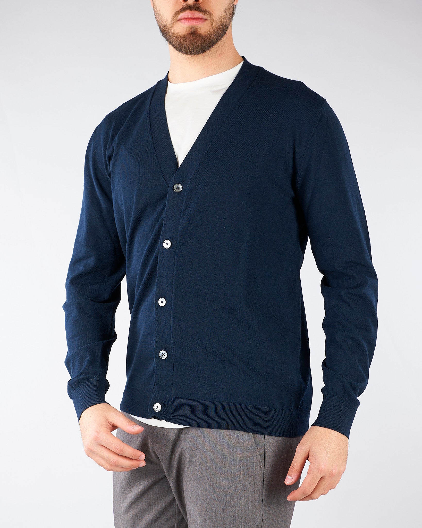 Cardigan Blu in puro cotone DK17002 89 DIKTAT 