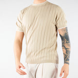 Maglia Sabbia in cotone a costine con profili a contrasto DK17020 30 DIKTAT 