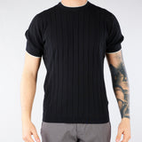 Maglia Nero in cotone a coste con profili a contrasto DK17020 99 DIKTAT 