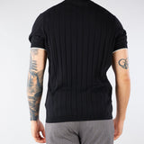 Maglia Nero in cotone a coste con profili a contrasto DK17020 99 DIKTAT 