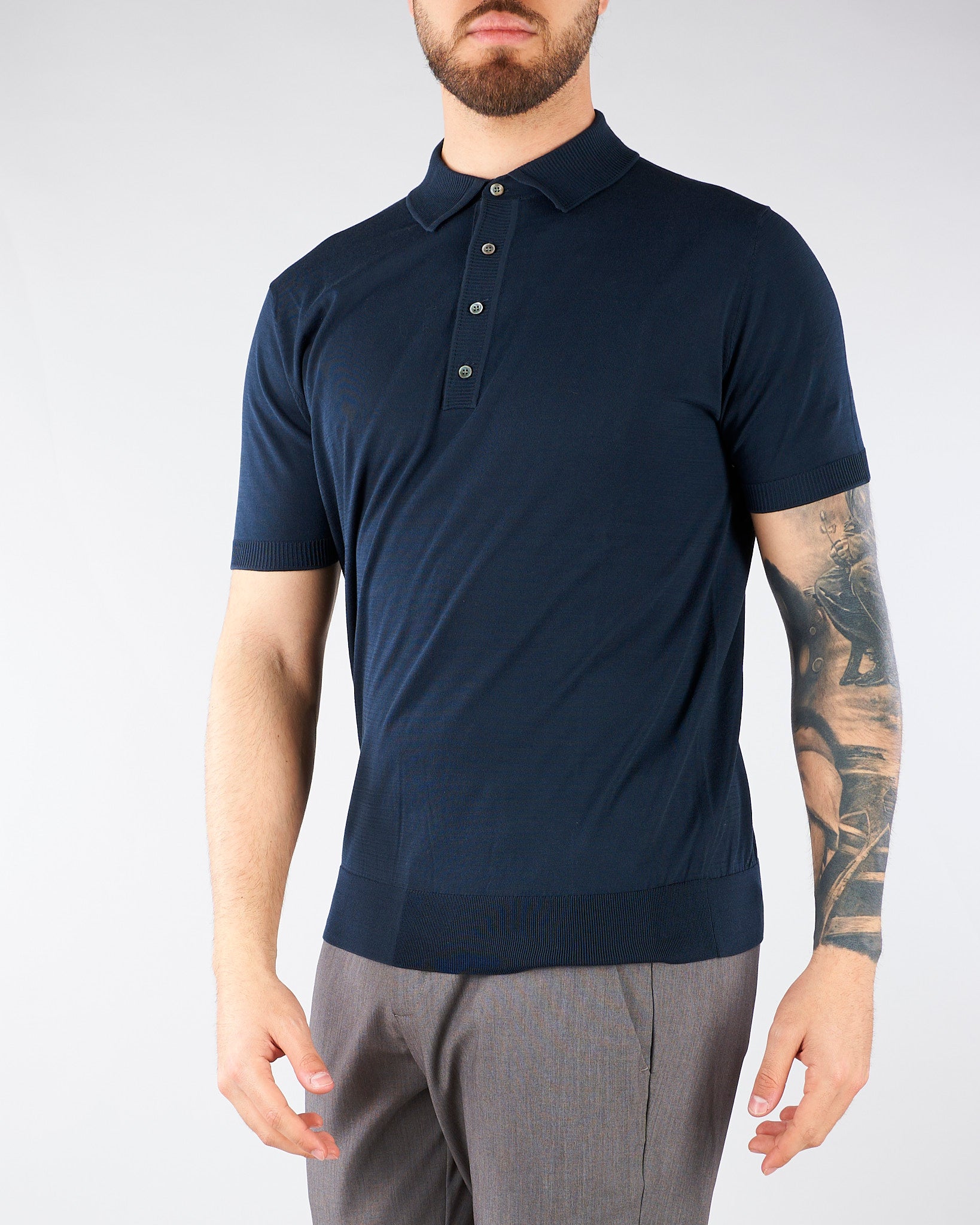 Maglia a polo Blu in puro cotone DK17041 89 DIKTAT 