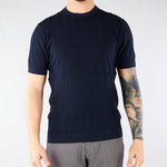Maglia Blu jacquard in pura seta e cotone DK17058 89 DIKTAT 
