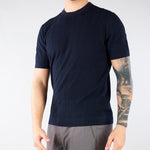 Maglia Blu jacquard in pura seta e cotone DK17058 89 DIKTAT 