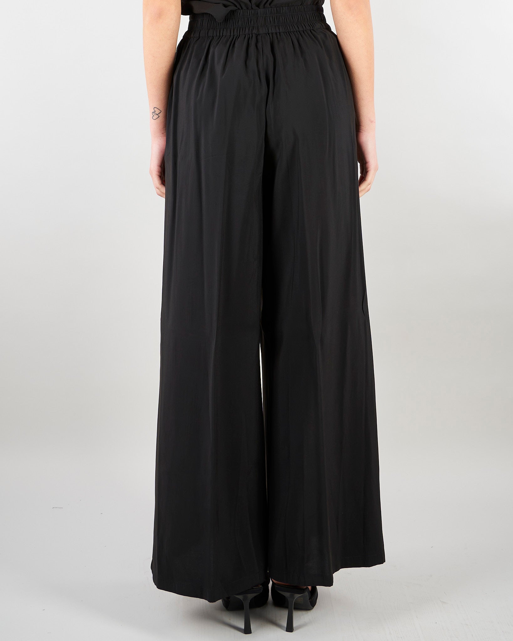 Pantalone Nero wide leg SS260021 99 ELEH 