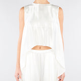 Top Bianco in satin con fondo asimmetrico SS260045 1 ELEH 