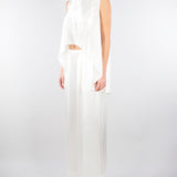 Top Bianco in satin con fondo asimmetrico SS260045 1 ELEH 