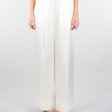 Pantalone Bianco in satin con elastico in vita SS260046 1 ELEH 