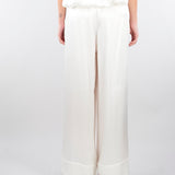 Pantalone Bianco in satin con elastico in vita SS260046 1 ELEH 