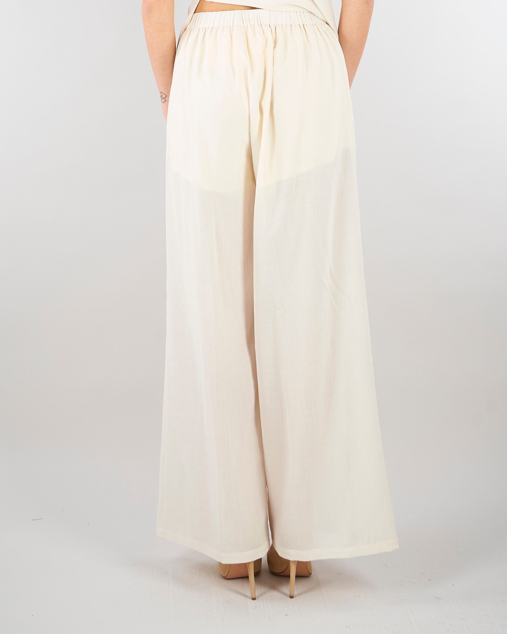 Pantalone Panna wide leg con elastico SS260135 2 ELEH 