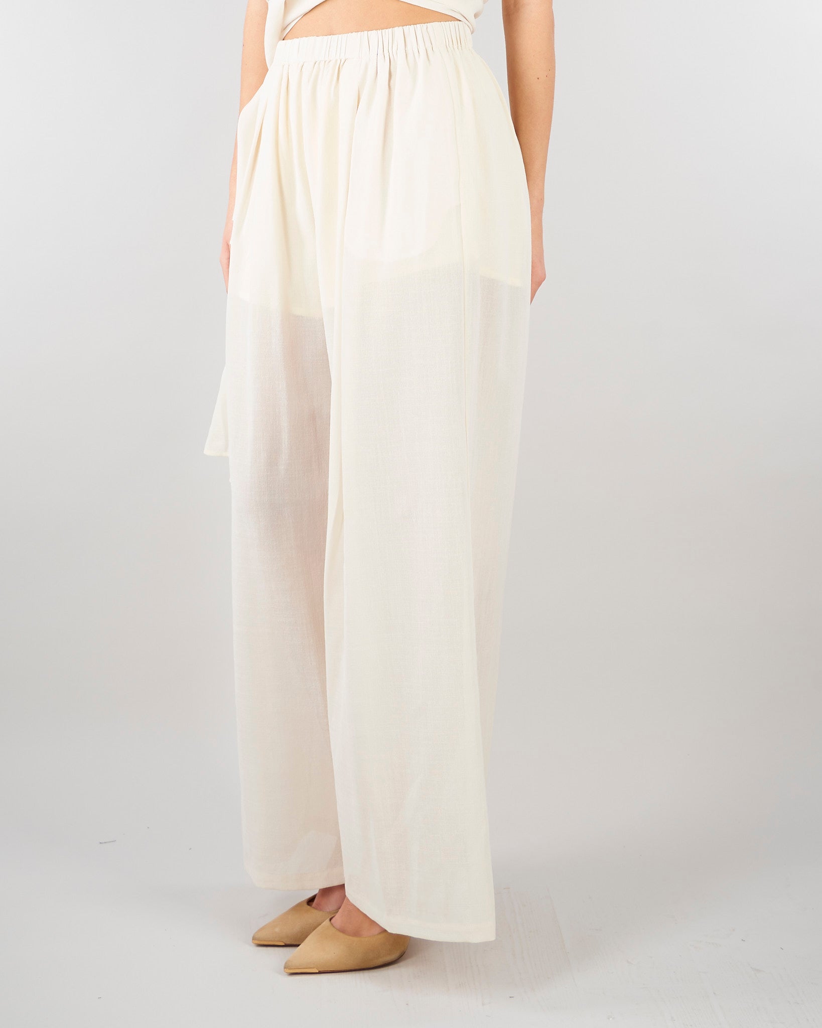 Pantalone Panna wide leg con elastico SS260135 2 ELEH 