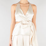 Top Champagne in satin con fiocco SS260348 36 ELEH 