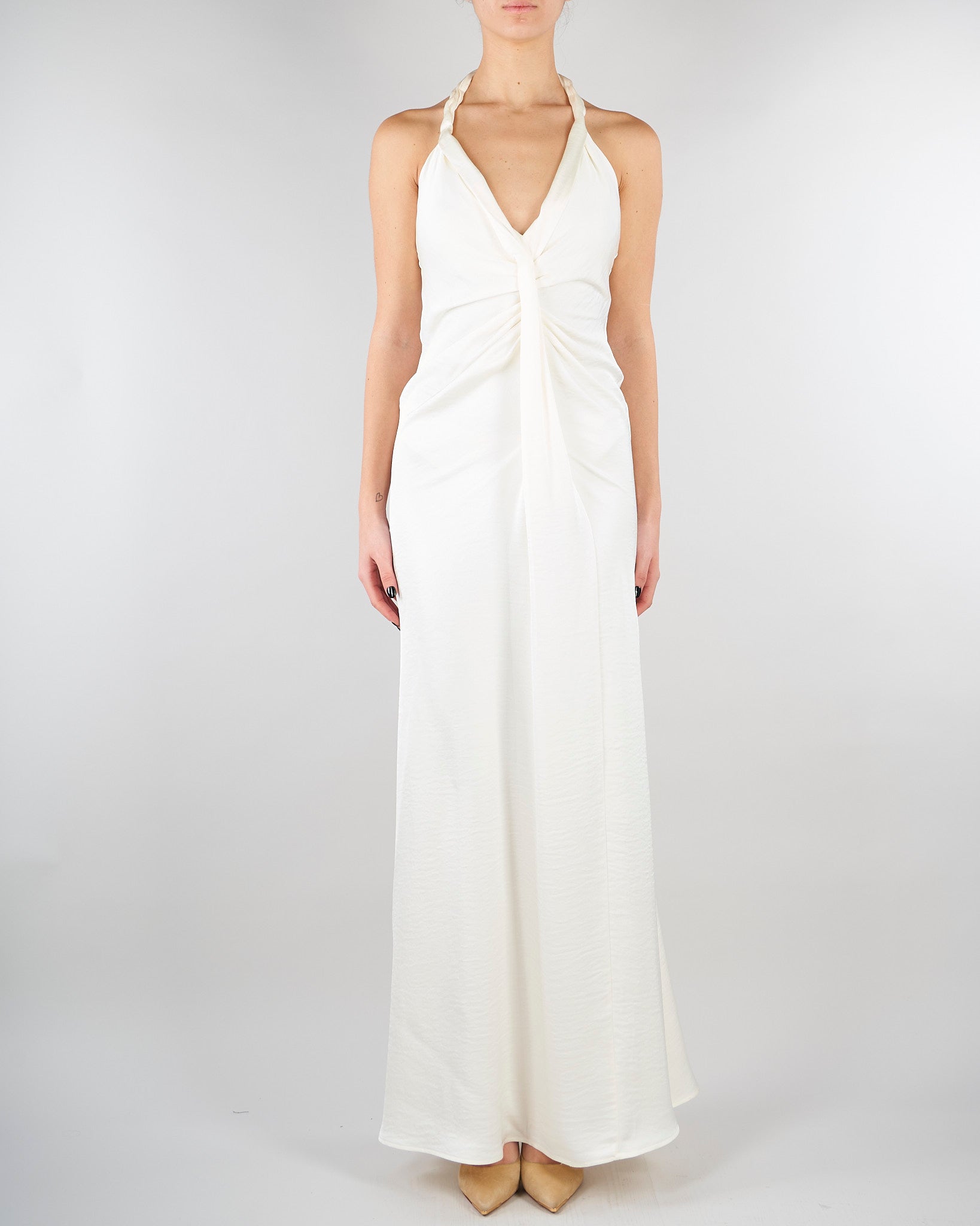 Abito Panna in satin con drappeggio SS260381 2 ELEH 