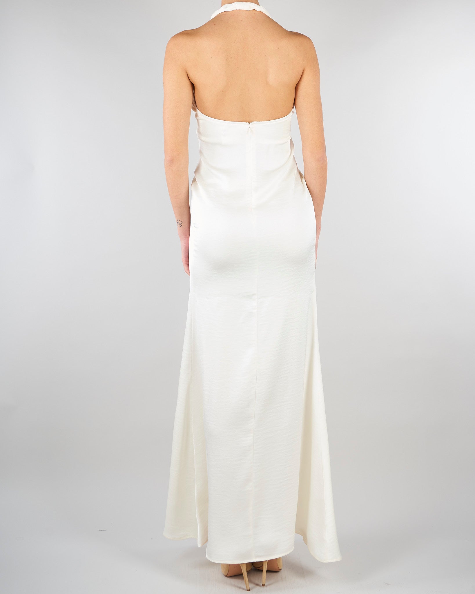 Abito Panna in satin con drappeggio SS260381 2 ELEH 