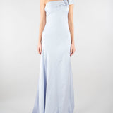 Abito Celeste lungo in satin SS260382 25 ELEH 
