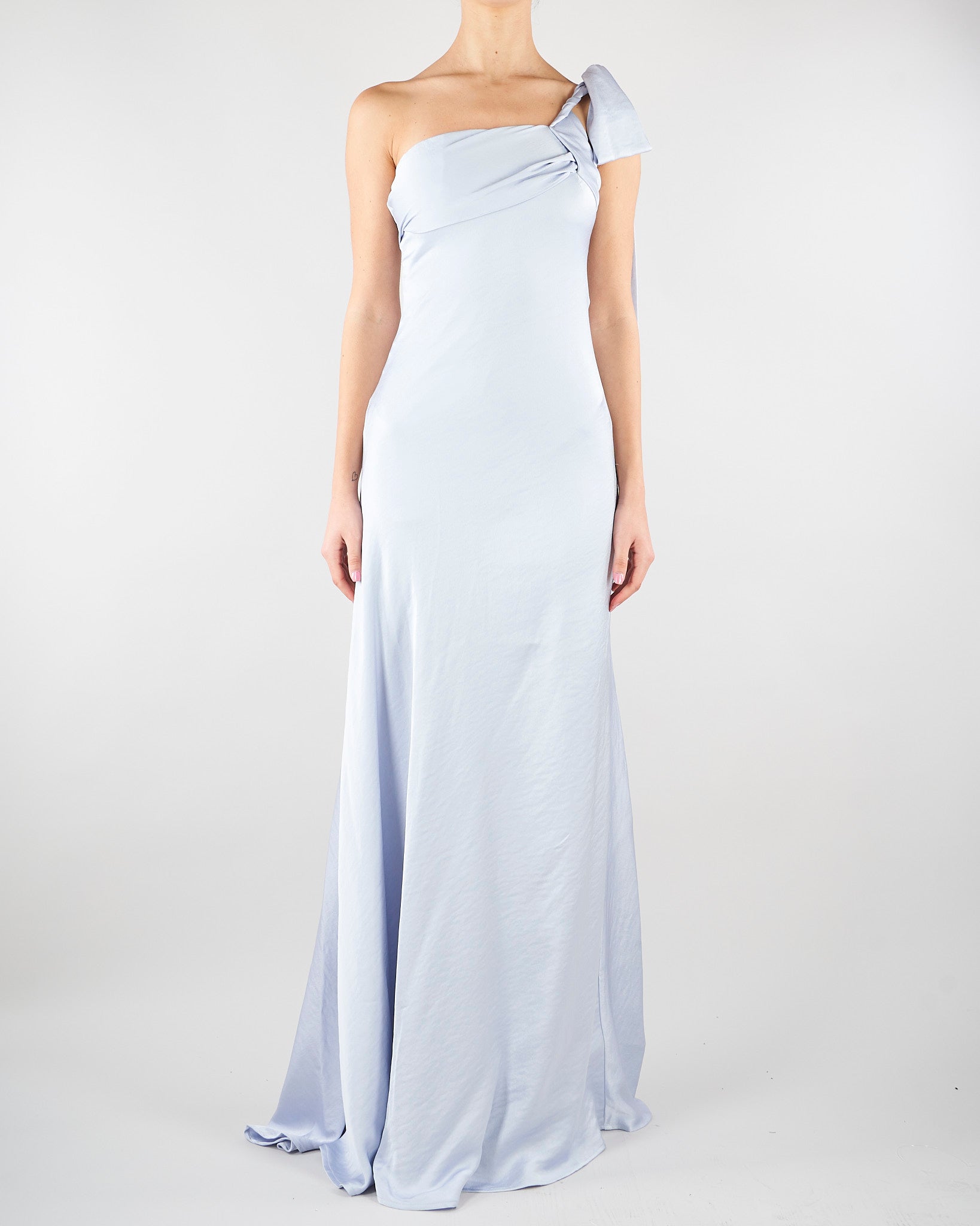 Abito Celeste lungo in satin SS260382 25 ELEH 