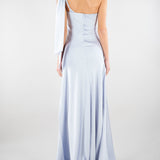 Abito Celeste lungo in satin SS260382 25 ELEH 