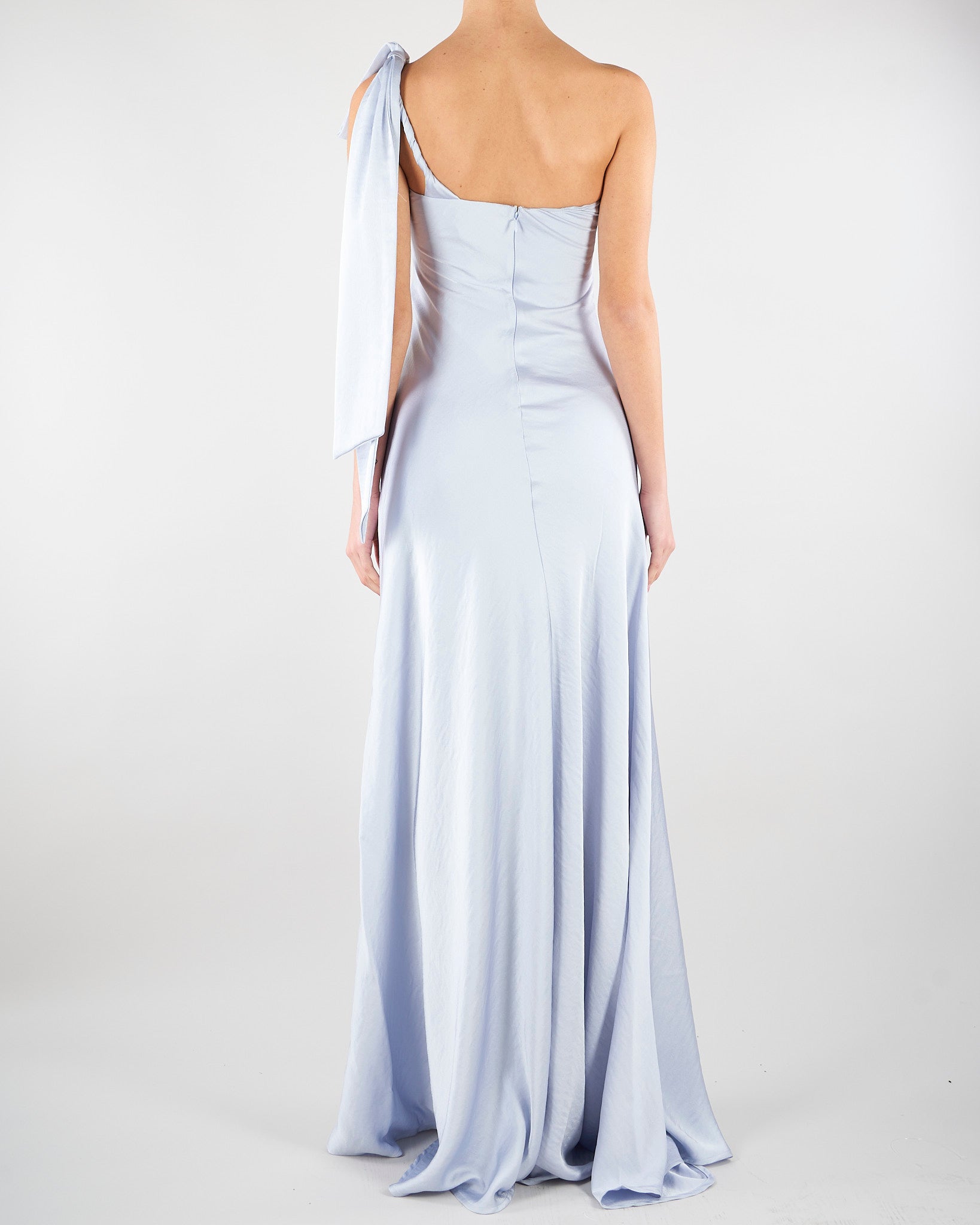 Abito Celeste lungo in satin SS260382 25 ELEH 