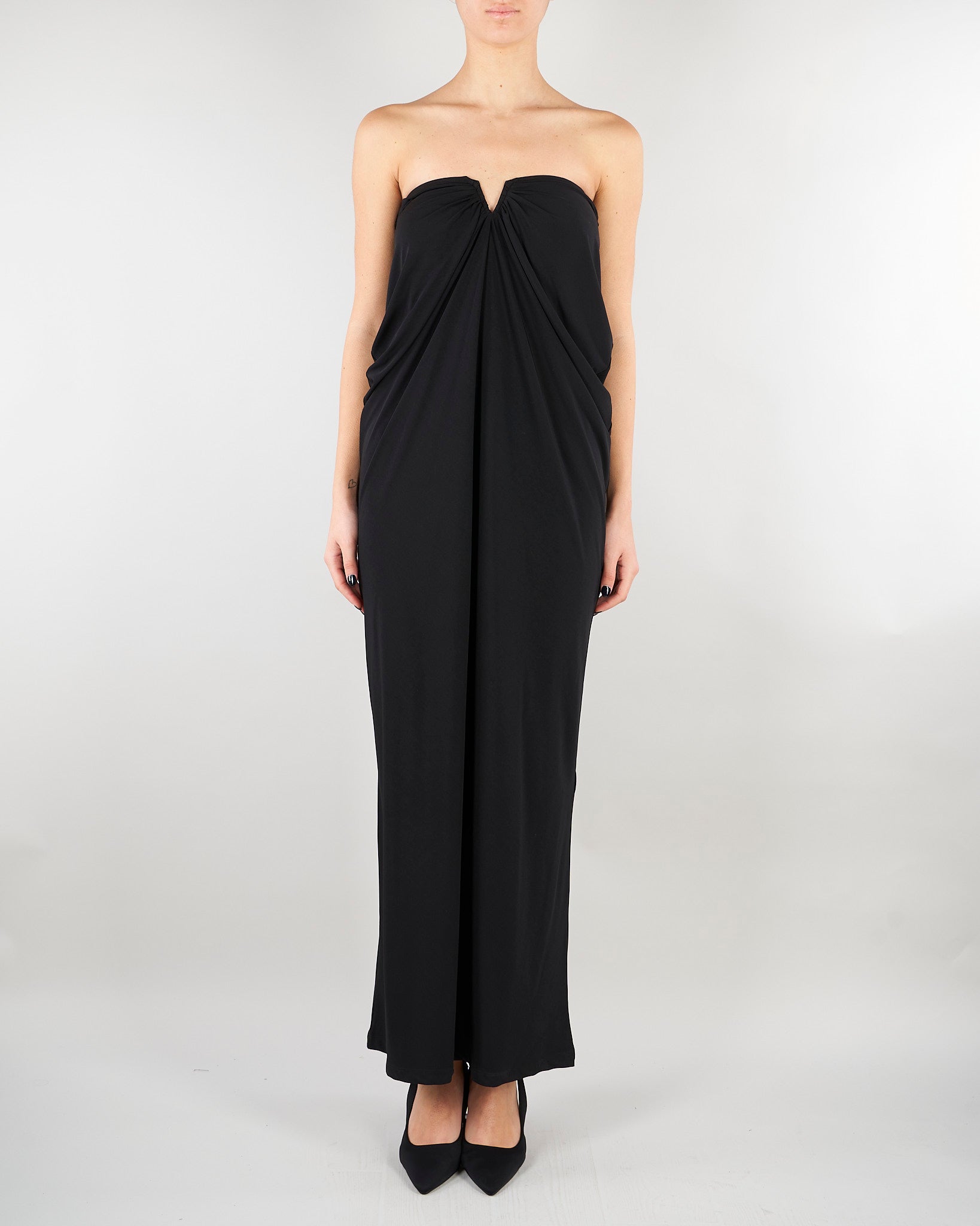 Abito lungo Nero con drappeggi SS260400 99 ELEH 