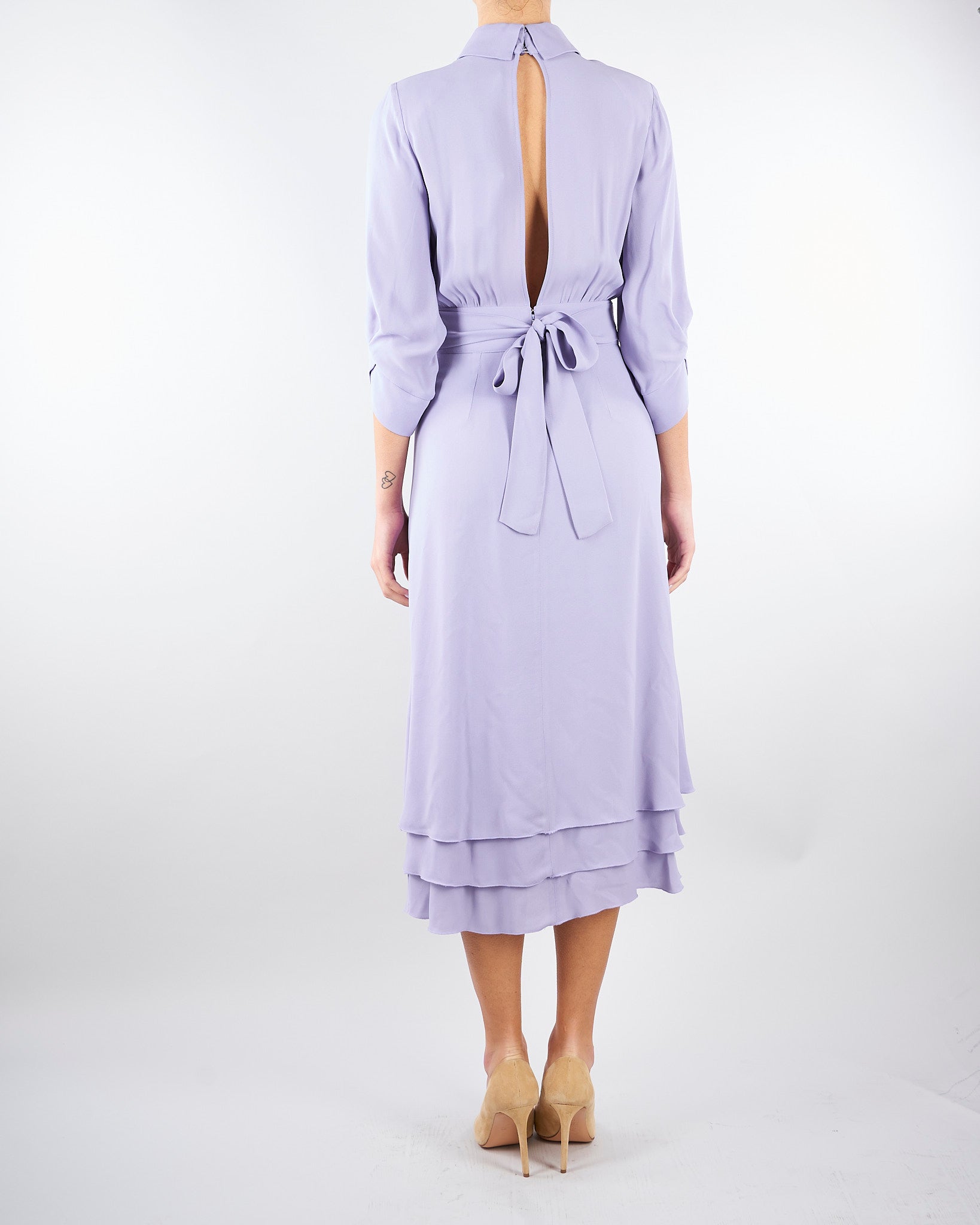 Abito Lilla in georgette di viscosa AB92361E2 EV7 ELISABETTA FRANCHI 