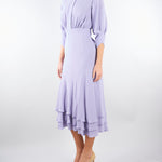Abito Lilla in georgette di viscosa AB92361E2 EV7 ELISABETTA FRANCHI 