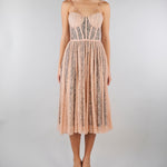 Abito Nude-Nero in pizzo floreale AB97162E2 EM3 ELISABETTA FRANCHI 