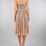 Abito Nude-Nero in pizzo floreale AB97162E2 EM3 ELISABETTA FRANCHI 