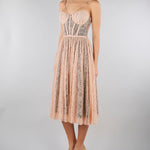 Abito Nude-Nero in pizzo floreale AB97162E2 EM3 ELISABETTA FRANCHI 