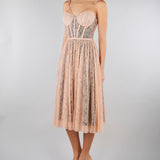 Abito Nude-Nero in pizzo floreale AB97162E2 EM3 ELISABETTA FRANCHI 
