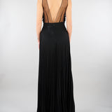 Abito Nero-Burro Red Carpet in tulle e jersey lurex ABR4462E2 685 ELISABETTA FRANCHI 