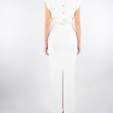 Abito Avorio Red Carpet in maglia punto stoffa AM30B62E2 360 ELISABETTA FRANCHI 