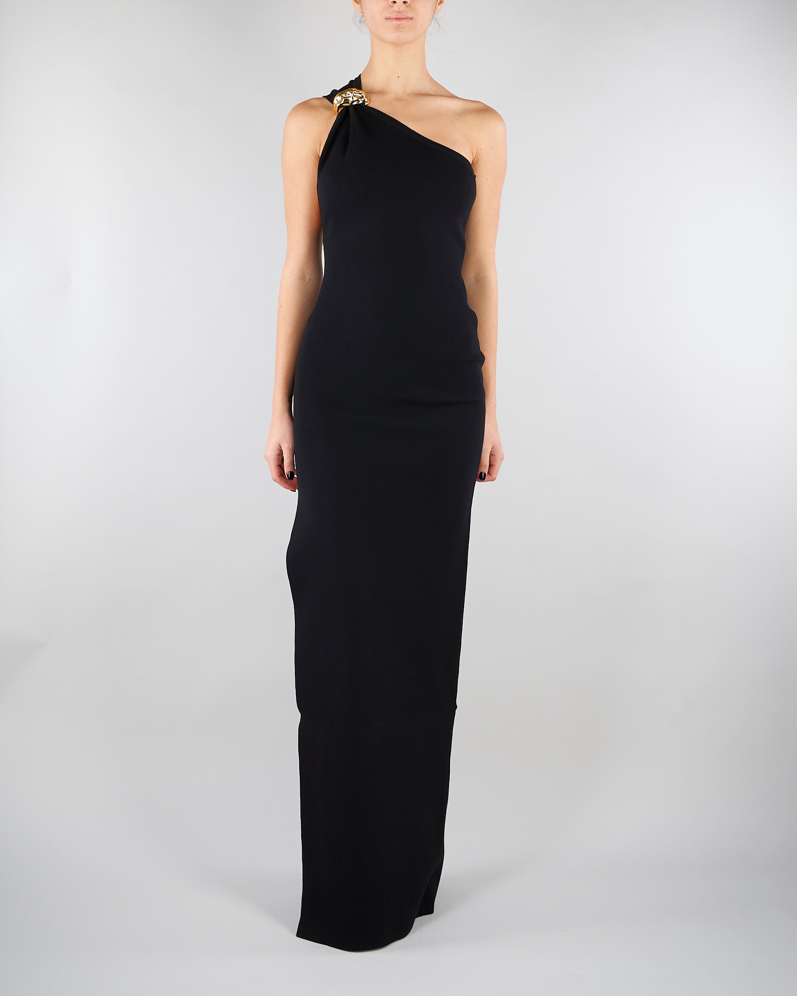 Abito Nero Red Carpet in maglia punto stoffa AM43B62E2 110 ELISABETTA FRANCHI 